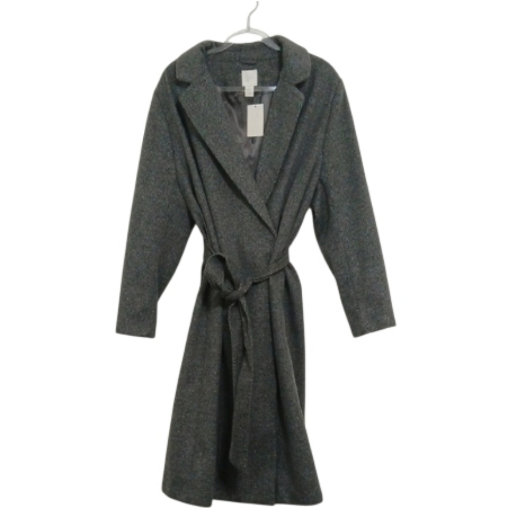 H&M Gray Double Breasted Faux Wool Pea Coat Size XXL New